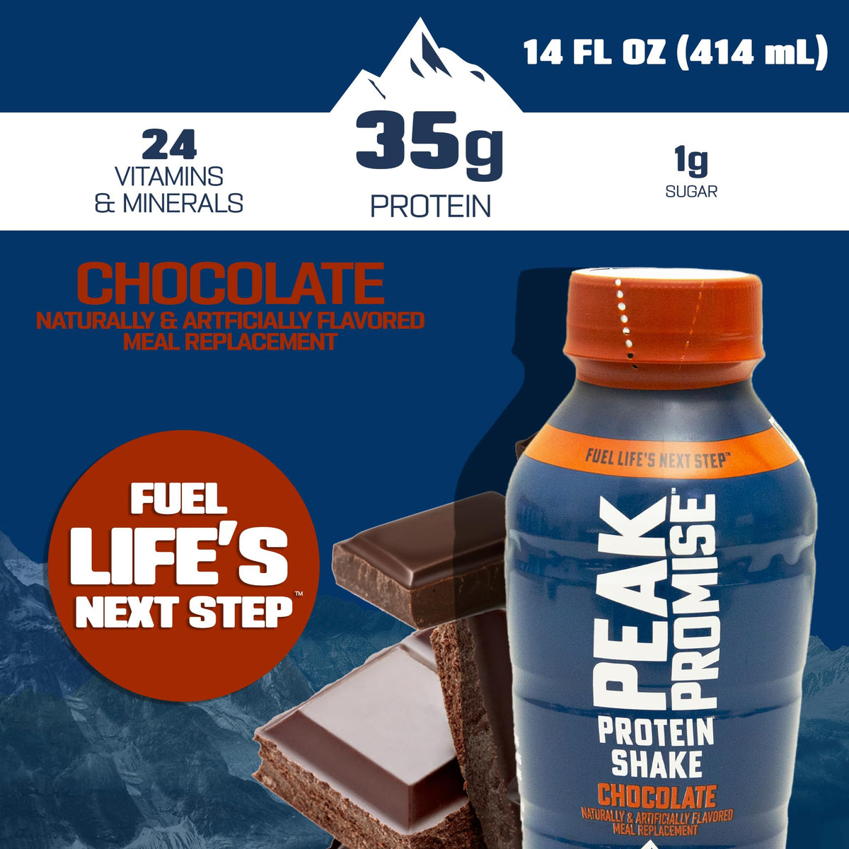 35g Protein Shake, 14 fl oz, 12 pack, Chocolate R59234