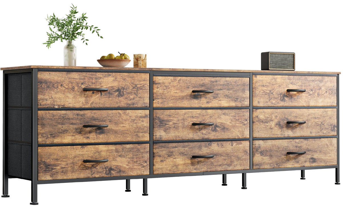 63 Inch 9 Fabric Drawer Dresser M24916