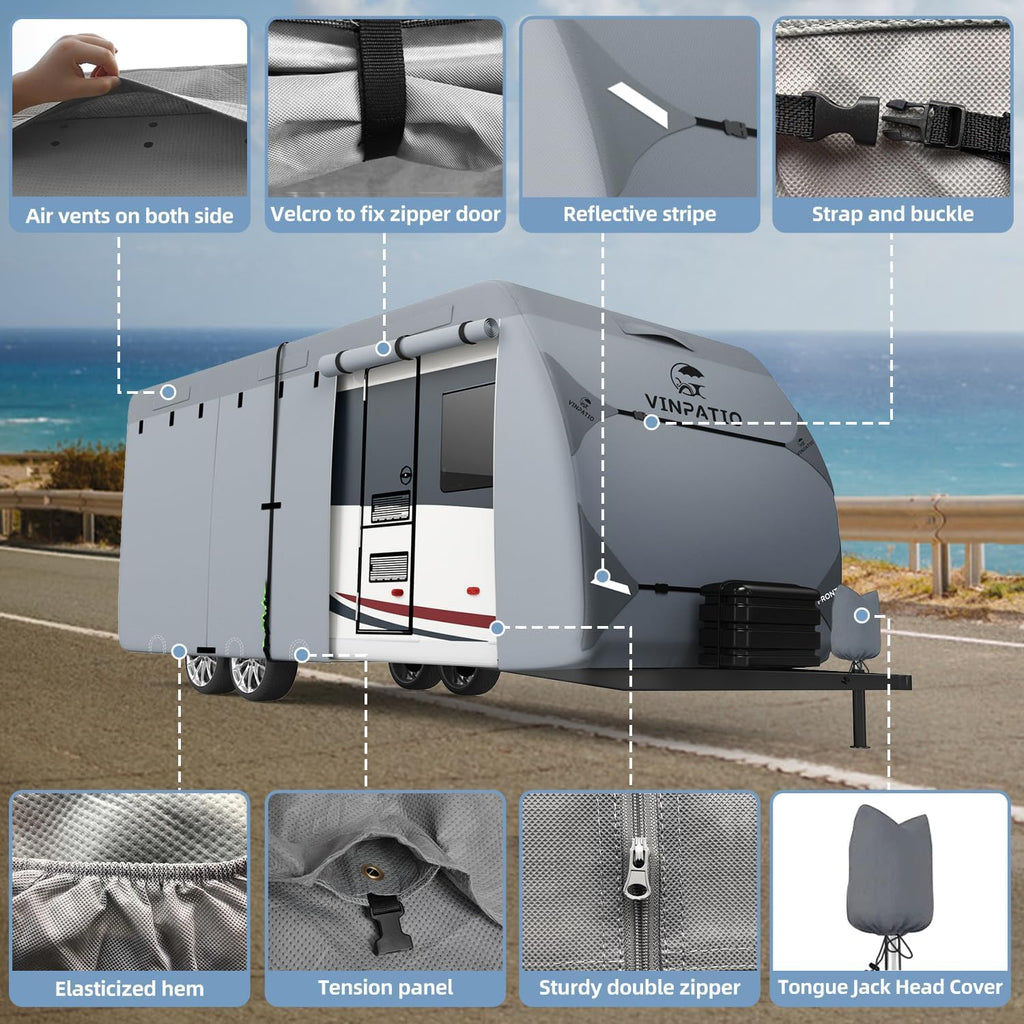 9 Layers Heavy Duty RV Trailer Cover Fits 14'-16' L92950