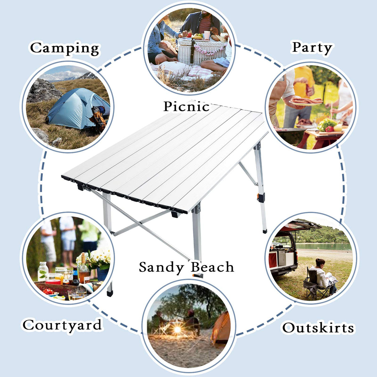 Adjustable Aluminum Camping Table N76280