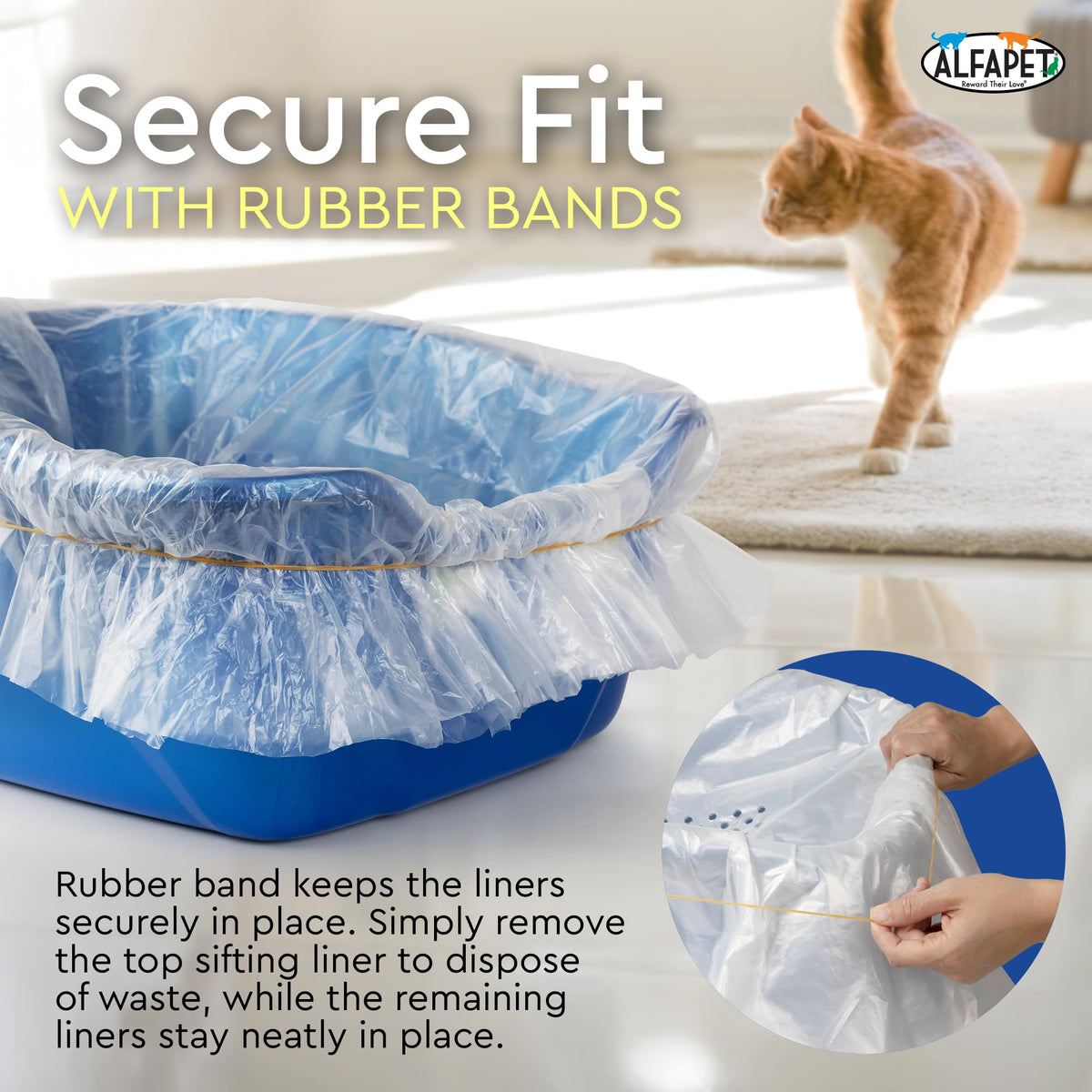 Extra Giant 60 Count Tear-Resistant Waterproof Cat Litter Box Liners F439