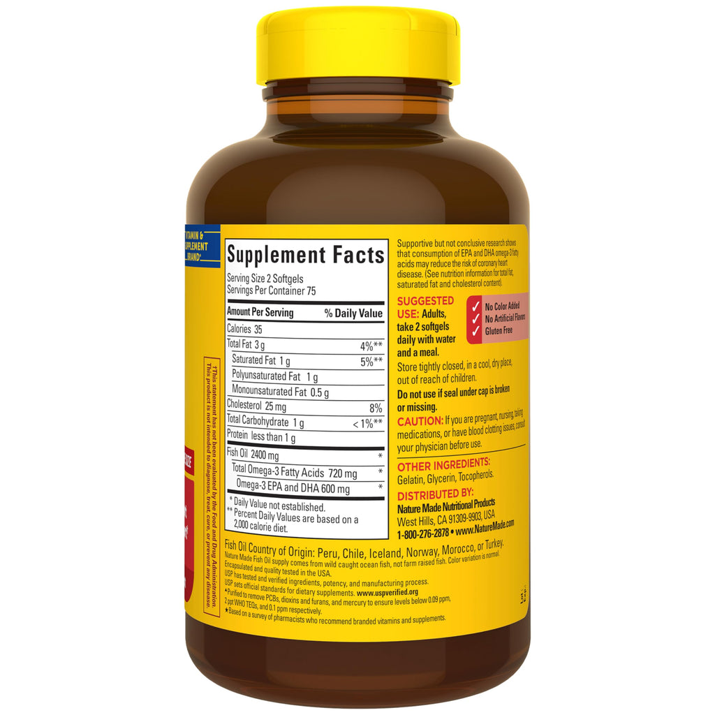 Fish Oil Omega 3 Supplements 1200 mg Softgels K614