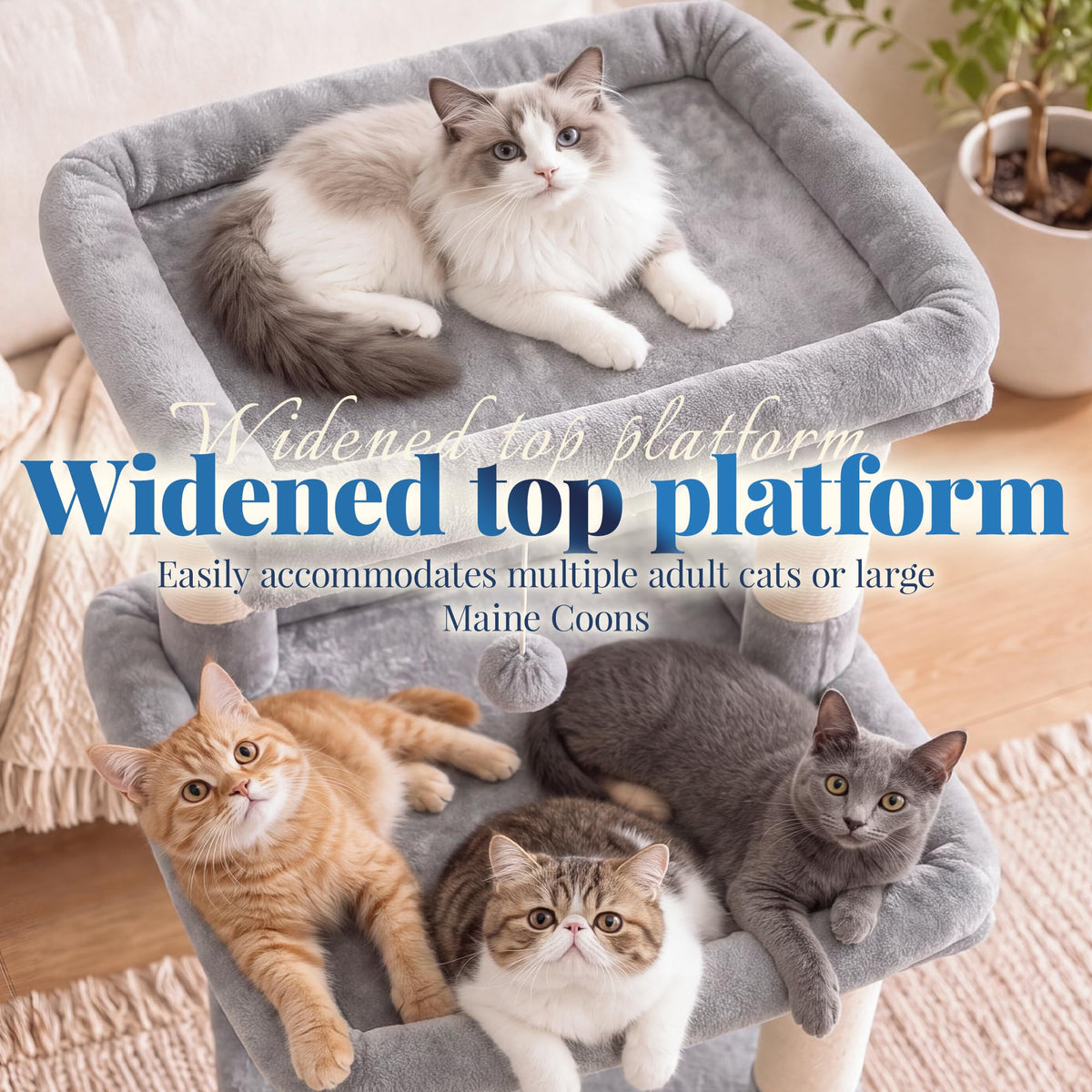 Cat Tree Tower with Extra Large Platform H8233