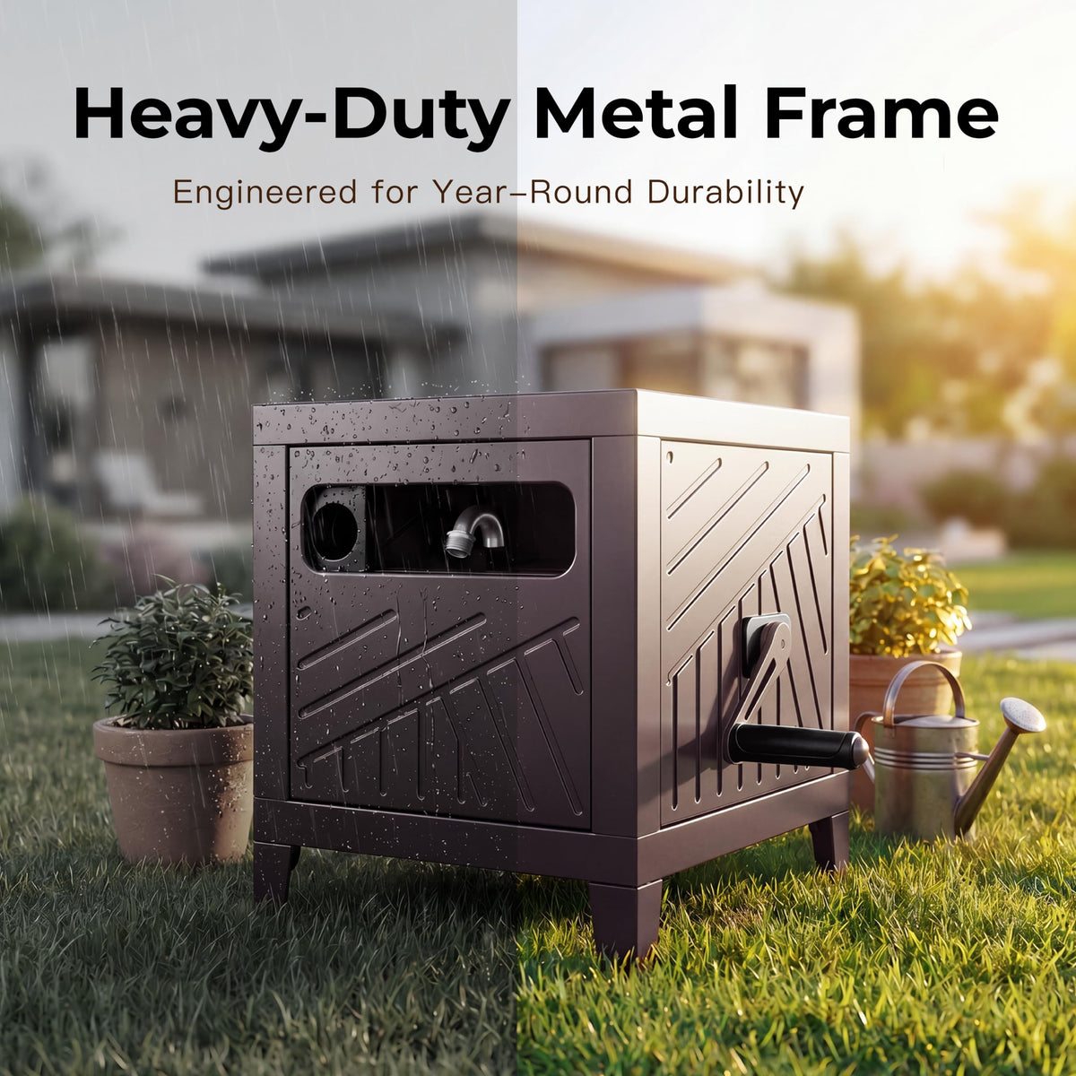 Heavy Duty Metal Hose Reel Box for 125FT x 5/8" Hose C5124