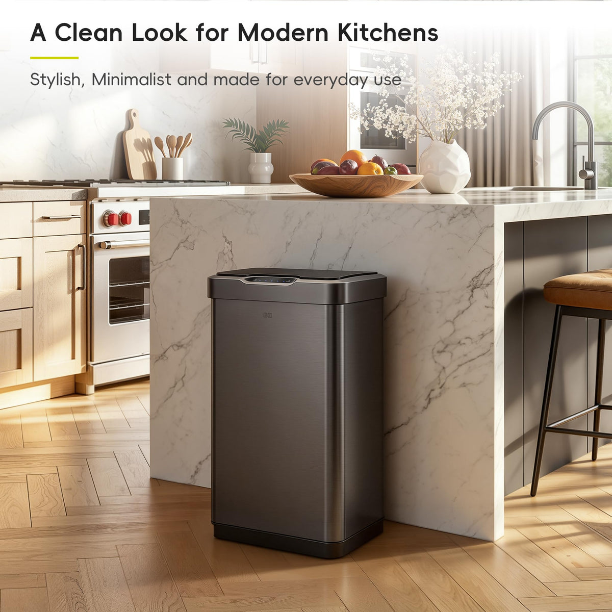 13.2 Gal Stainless Steel Motion Sensor Trash Can Q674