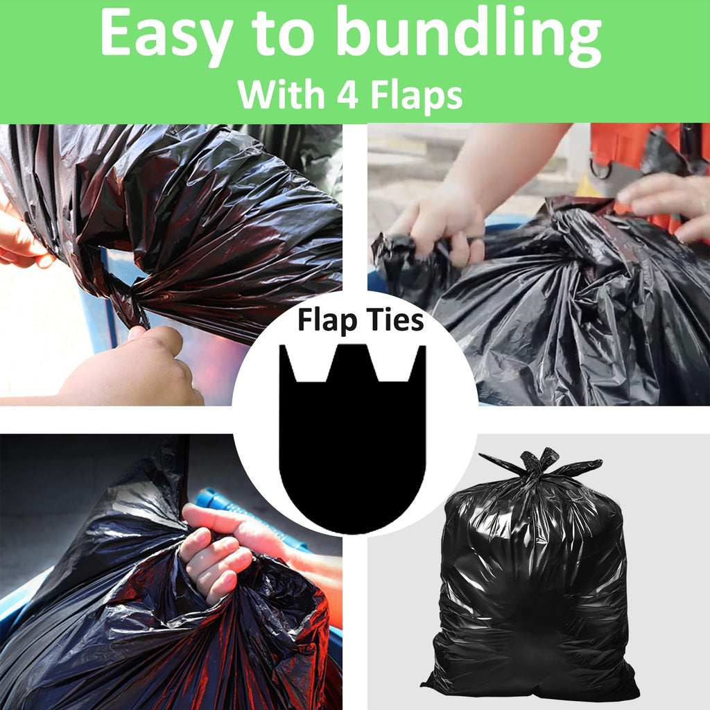 40-45 Gallon Heavy Duty Black Trash Bags 60 Count 1.2 Mil B79687