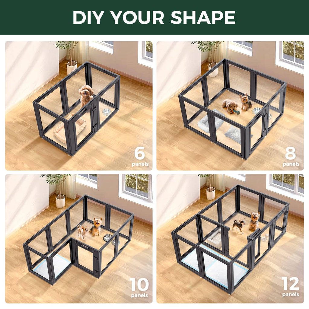 Clear Acrylic 24" H 16 Panels Dog Playpen I956