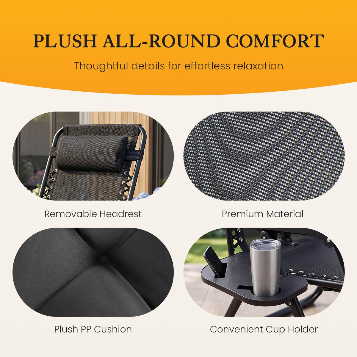 Zero Gravity Chair with Cup Holder Trays Z6895