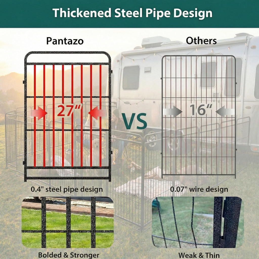 16 Panels 40'' Rustproof Metal Dog Playpen V85166