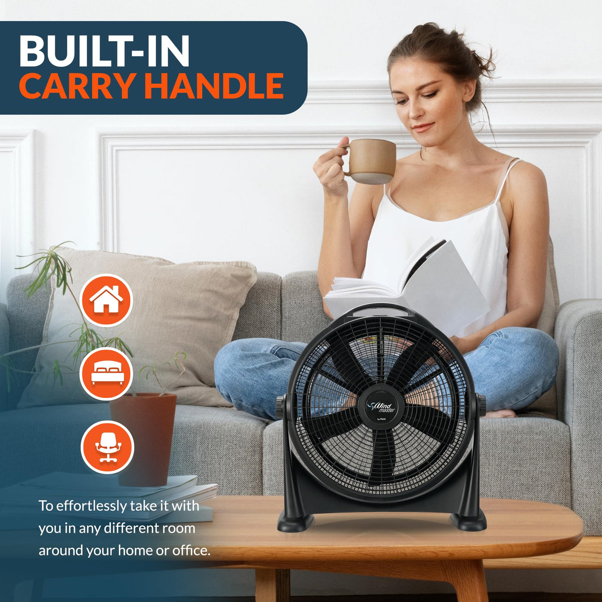 20 in High-Velocity 3 Speed Adjustable Floor Fan S865823