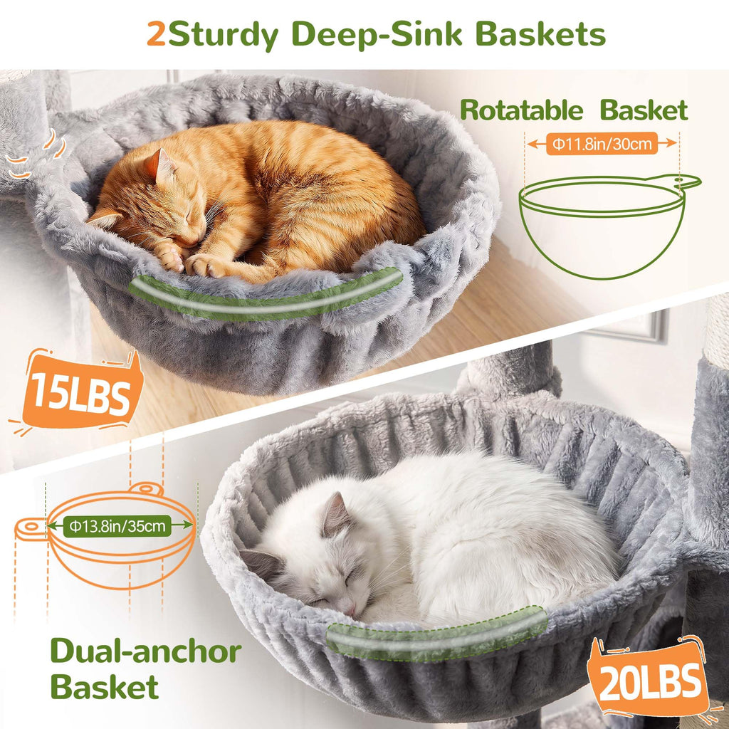 70 inch Light Grey Cat Tree Condos M379179