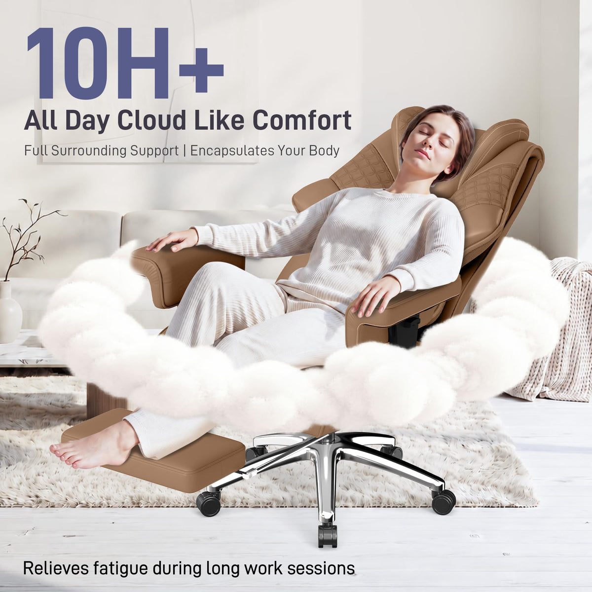 Big and Tall Executive Office Chair with Footrest and Lumbar Support B41186