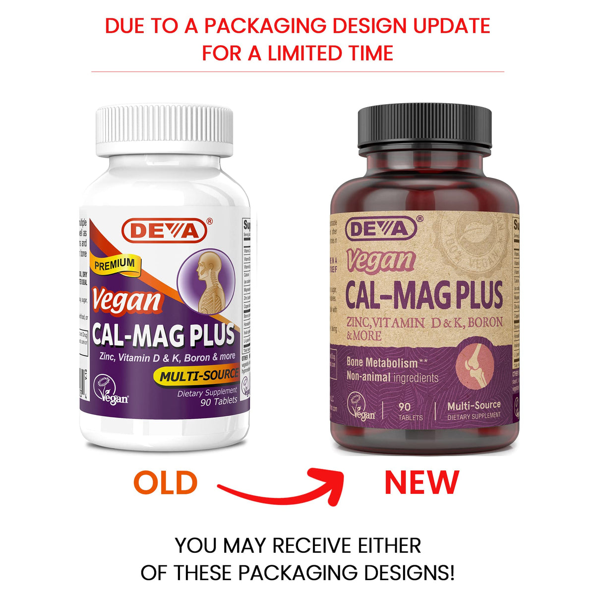 Vegan Calcium Magnesium Supplement with Zinc 90 Tablets E86240
