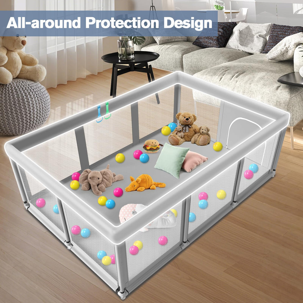 Large Baby Playpen with Soft Breathable Mesh F869