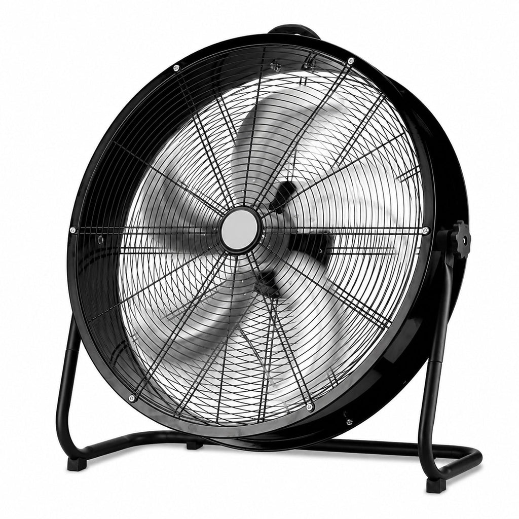 Industrial Drum Fan, High Velocity Air Circulator with 5 Aluminium Blades, 3-Speed Adjustable Tilt Metal Floor Fan T484