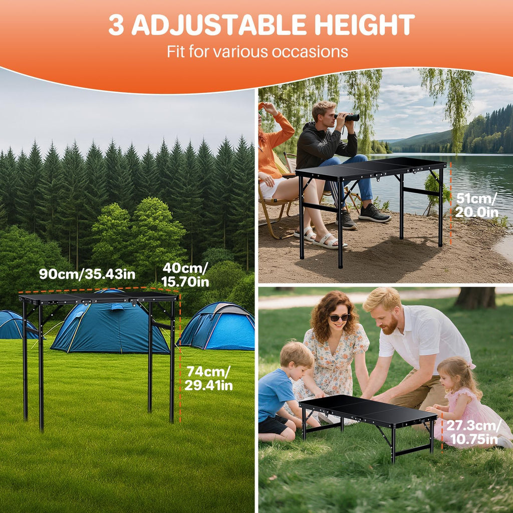 Aluminum Folding Camping Table 3 Height Adjustable F9413