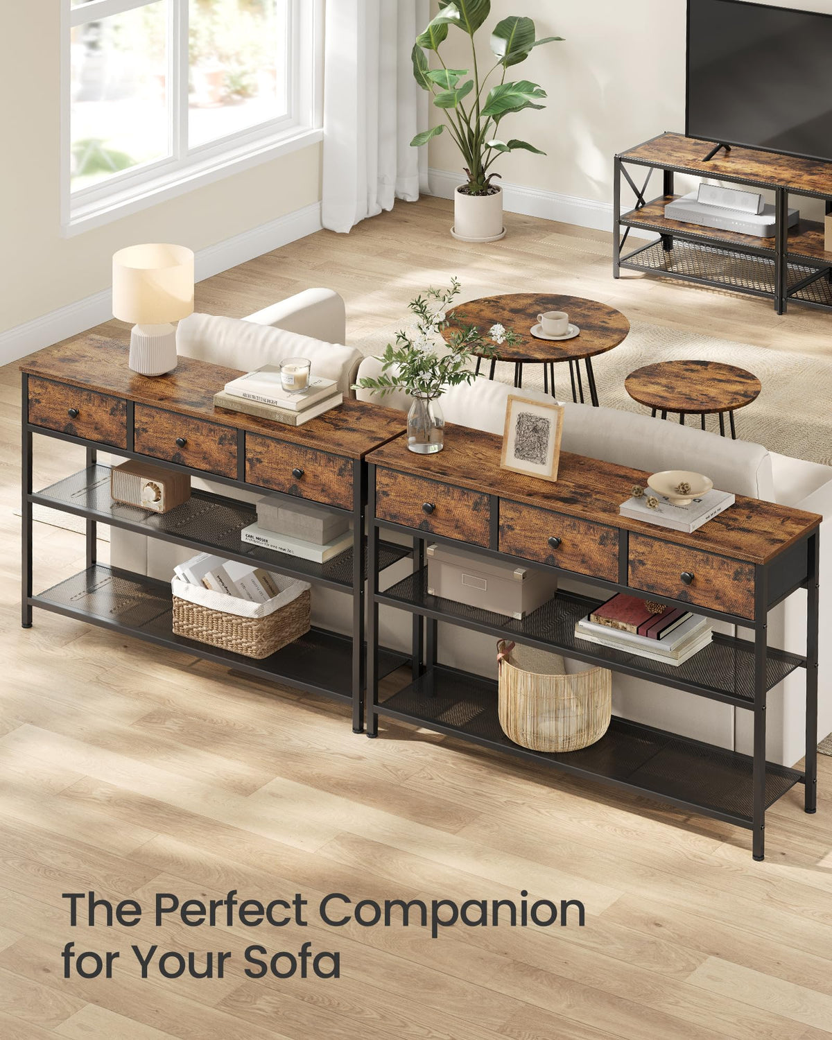 Console Table with 3 Fabric Drawers N57224