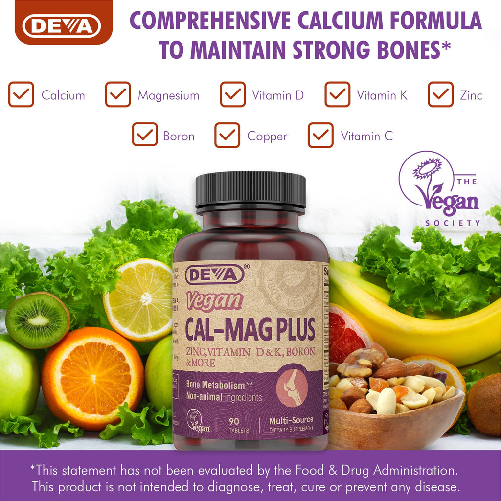 Vegan Calcium Magnesium Supplement with Zinc 90 Tablets E86240