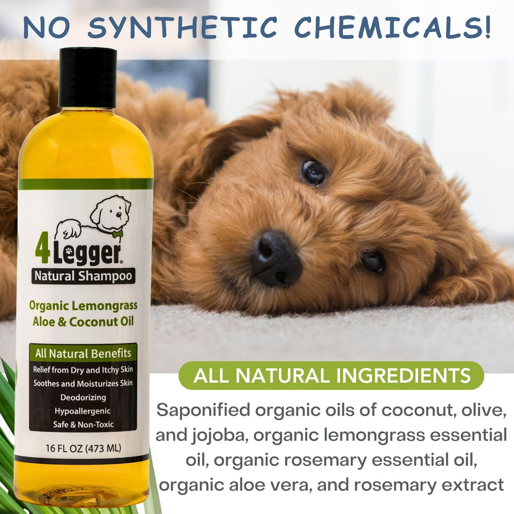Certified Organic Hypoallergenic Dog Shampoo with Aloe and Lemongrass 16 oz P7441