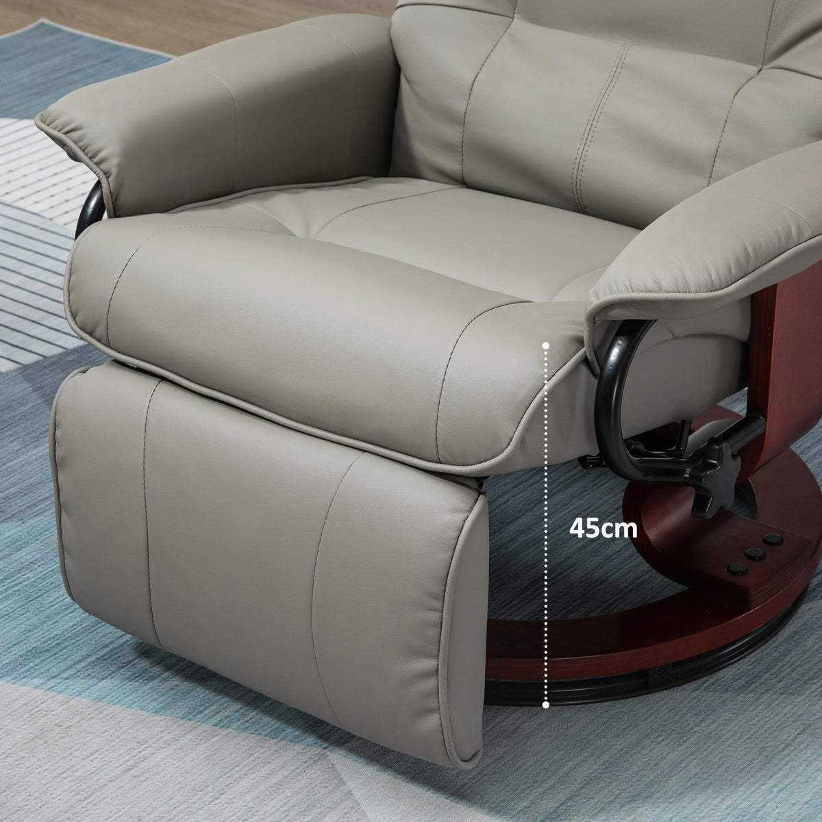 Gray PU Leather Swivel Recliner Chair K504