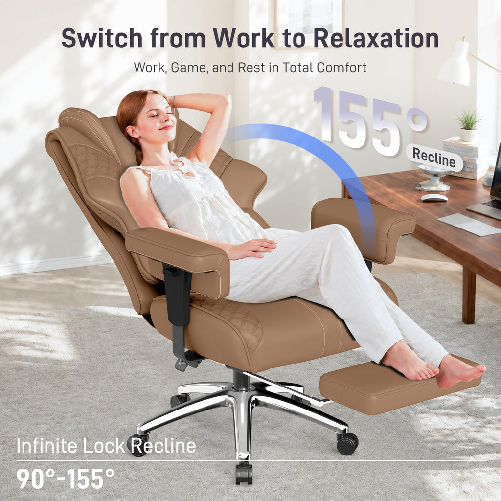 Big and Tall Executive Office Chair with Footrest and Lumbar Support B41186