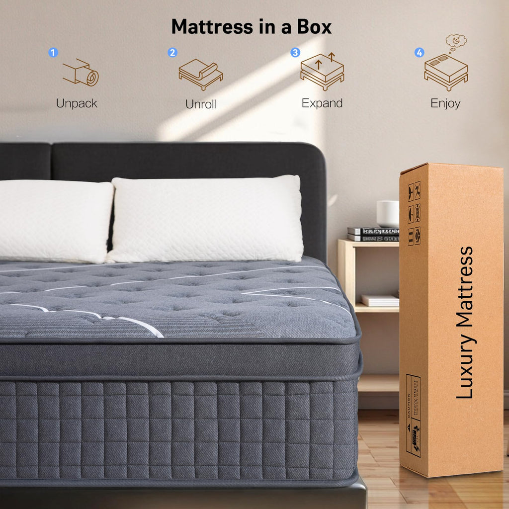 Full Size 12 Inch Gel Memory Foam Pocket Spring Mattress Z1355