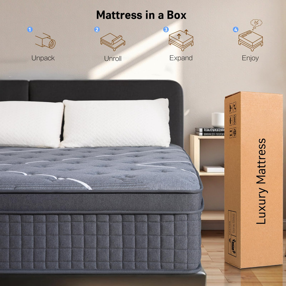 Full Size 12 Inch Gel Memory Foam Pocket Spring Mattress Z1355