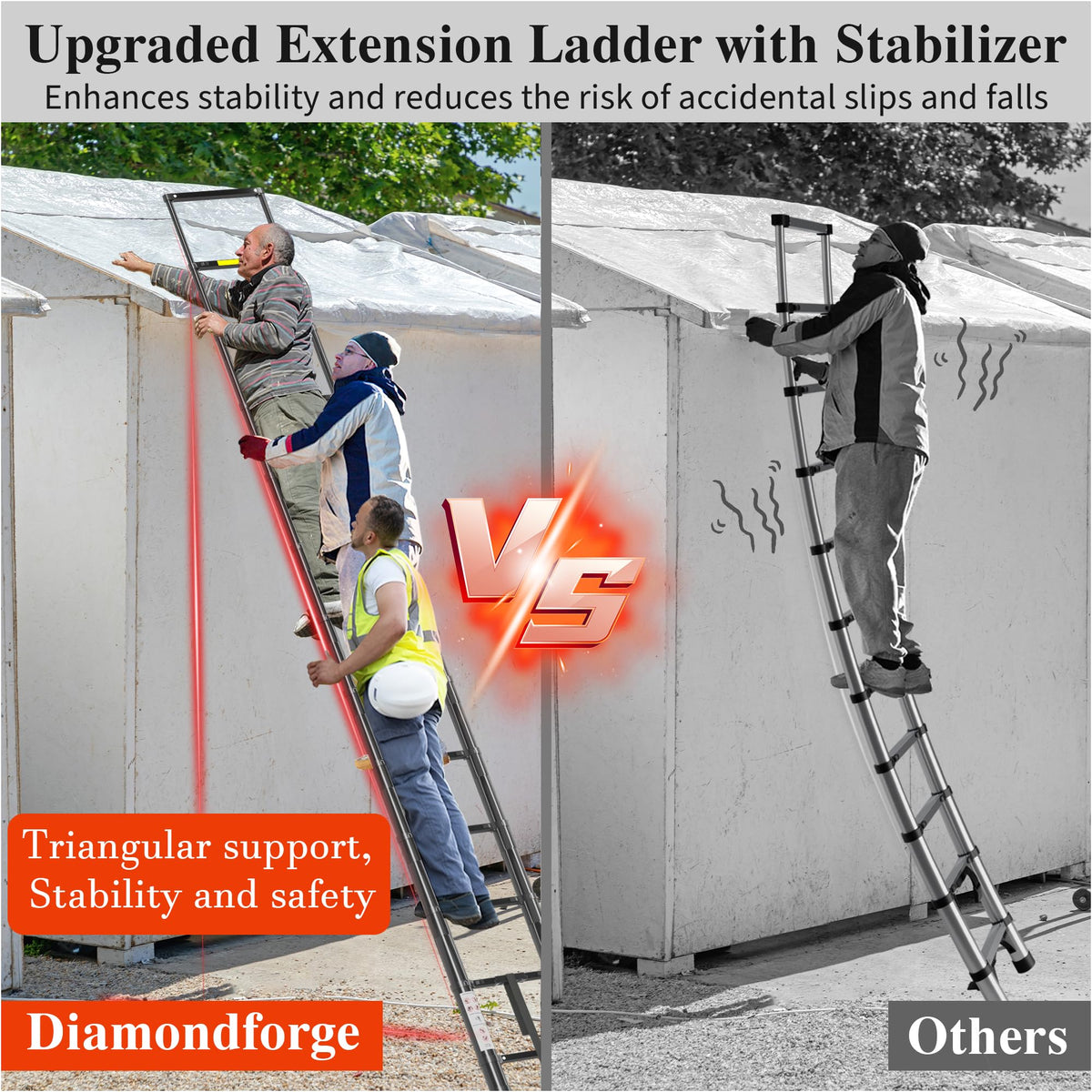 12.5 FT Black Aluminum Telescoping Ladder B141