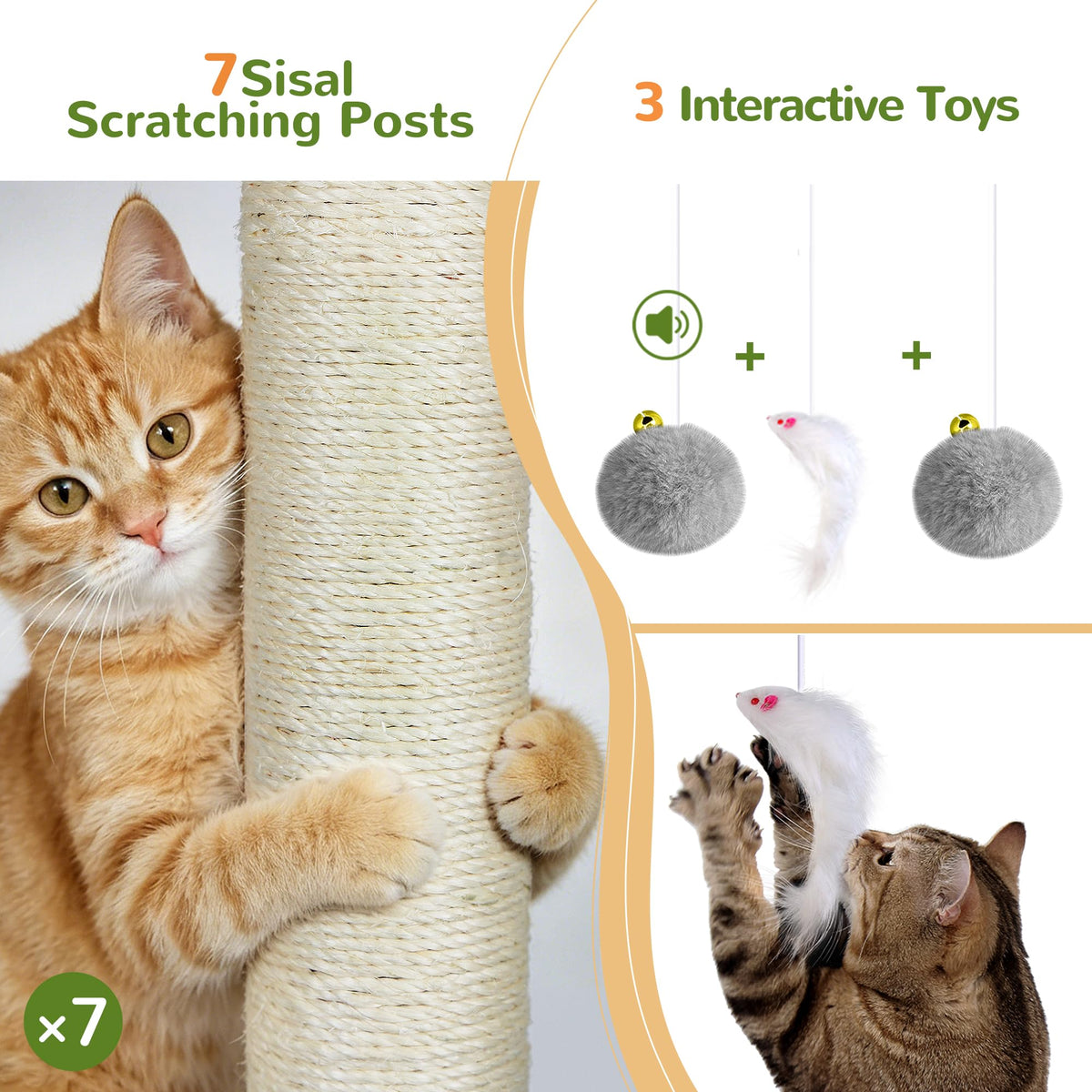 70 inch Light Grey Cat Tree Condos M379179