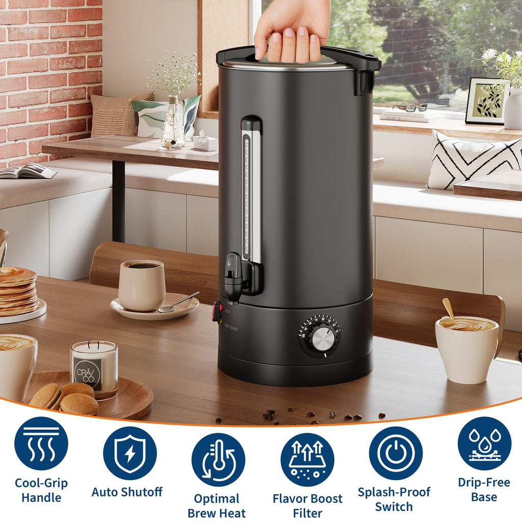 12 L Double Wall Stainless Steel Coffee Urn R4656