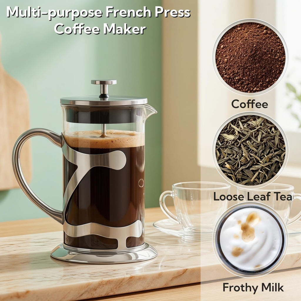Stainless Steel French Press Coffee Maker 1L Y253963