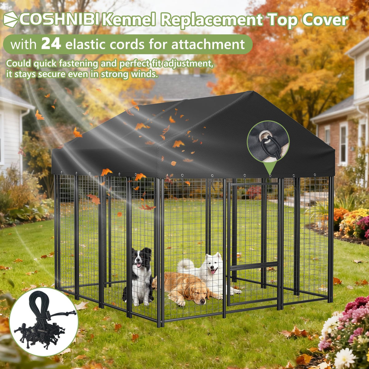 Heavy Duty Waterproof UV Resistant Dog Kennel Cover R7286
