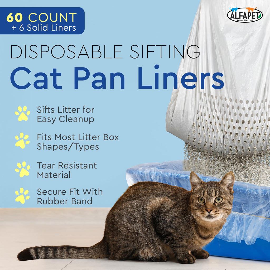 Extra Giant 60 Count Tear-Resistant Waterproof Cat Litter Box Liners F439