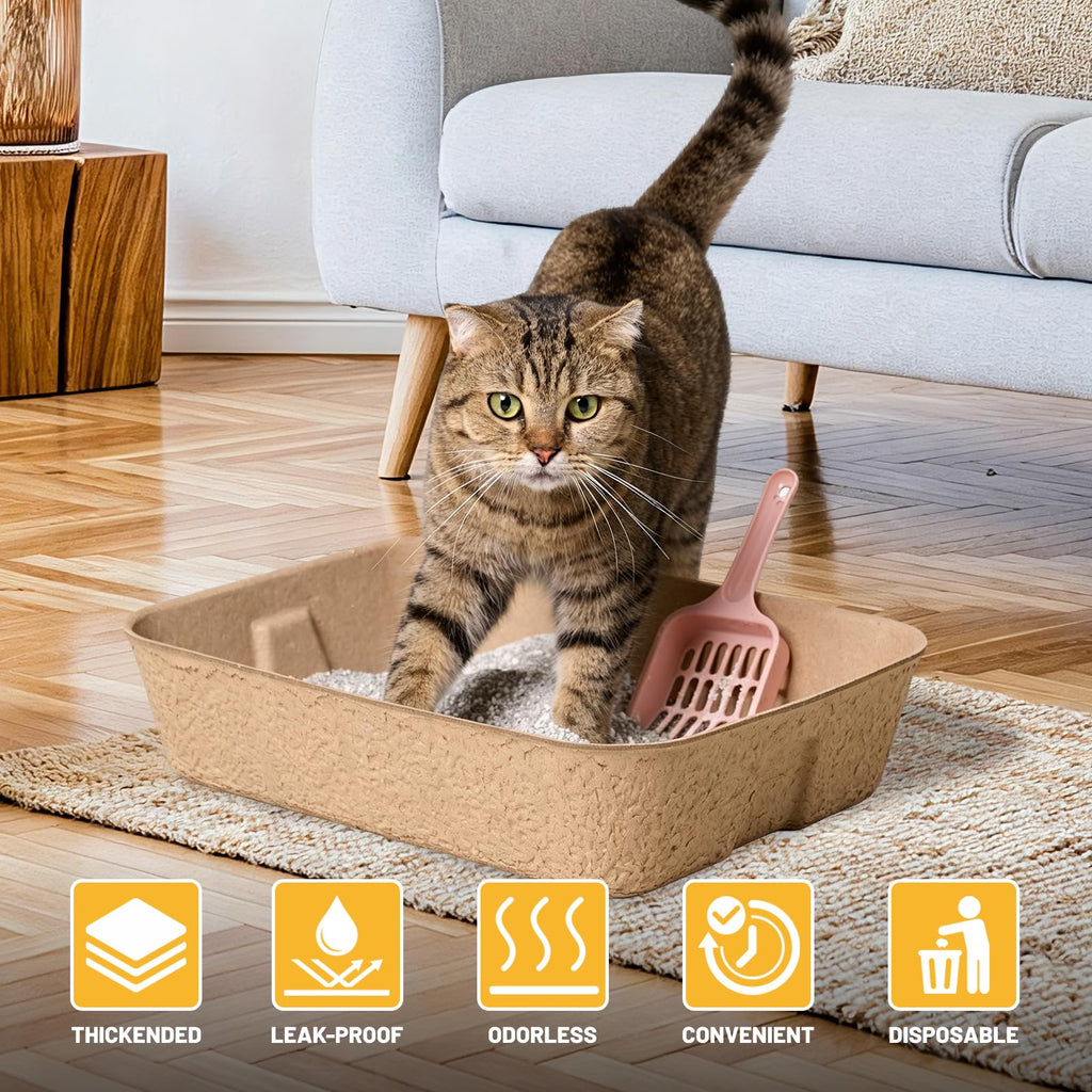 4 Pack Disposable Cardboard Cat Litter Boxes L5520