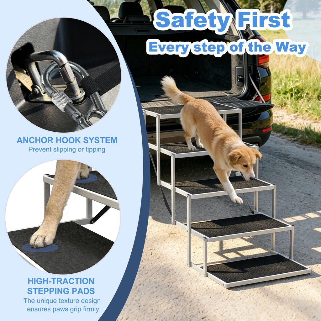 5-Step Foldable Non-Slip Plastic Dog Steps Q178
