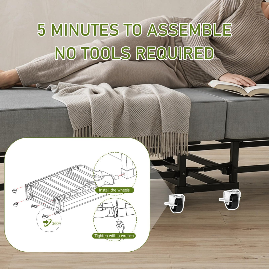 Folding Bed on Wheels N9191