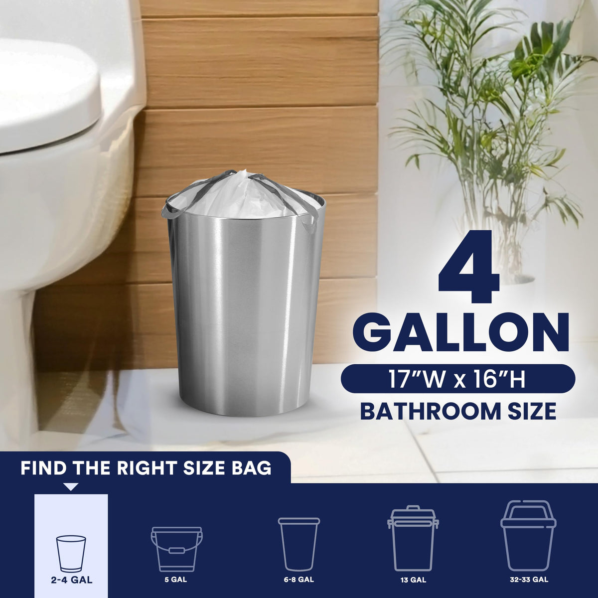 4 Gallon White Drawstring Trash Bags, 200 Count L46971