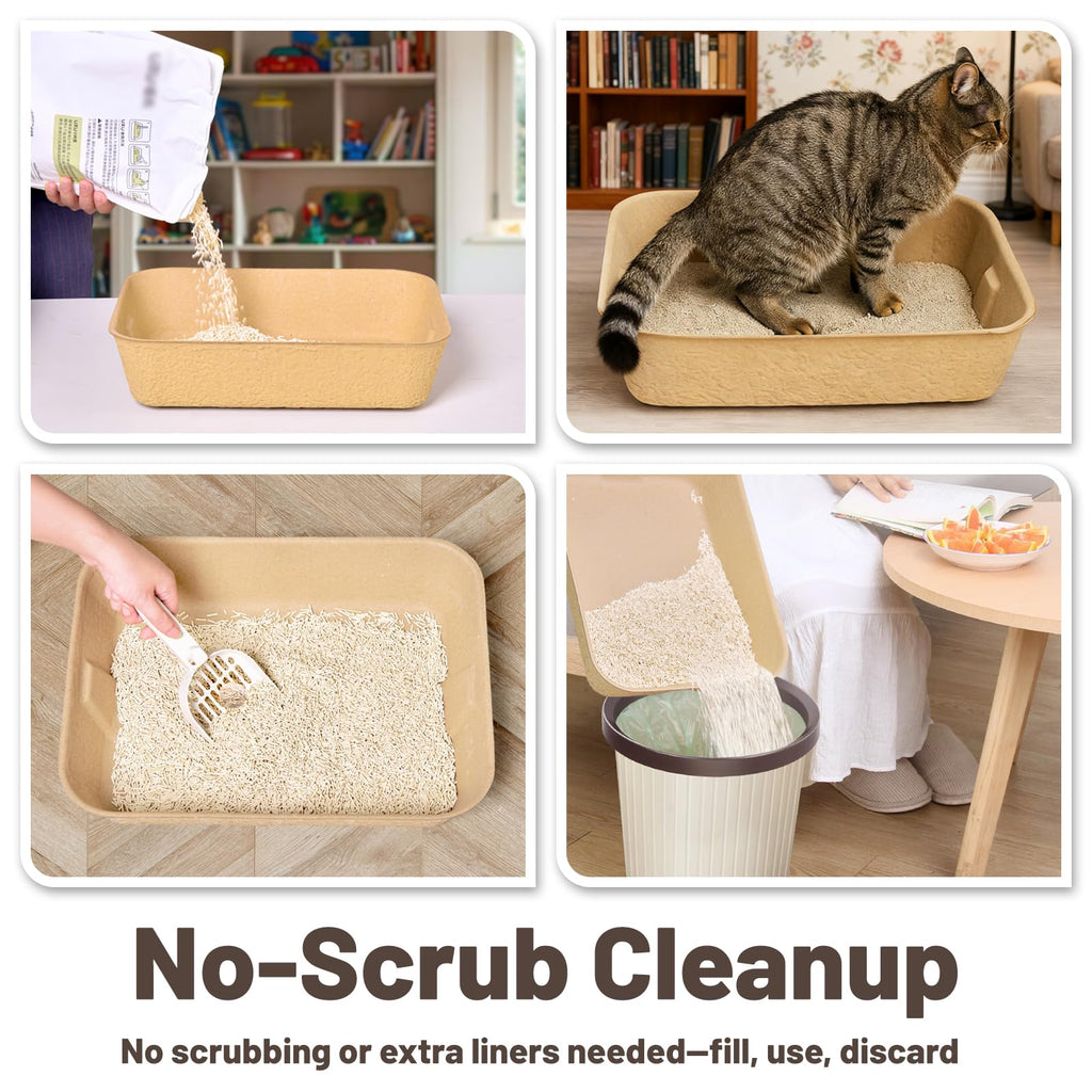 4 Pack Disposable Cardboard Cat Litter Boxes L5520