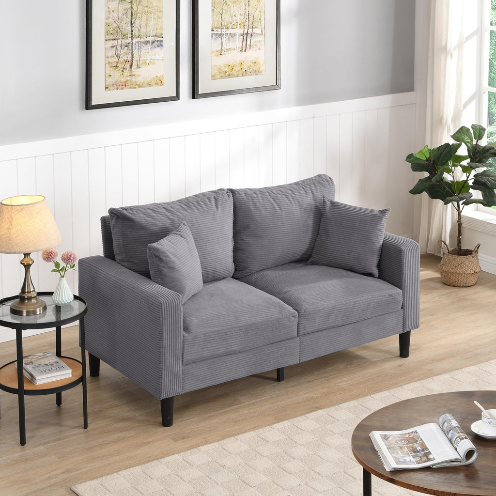 Light Gray 2-Seat Upholstered Loveseat Sofa G94106