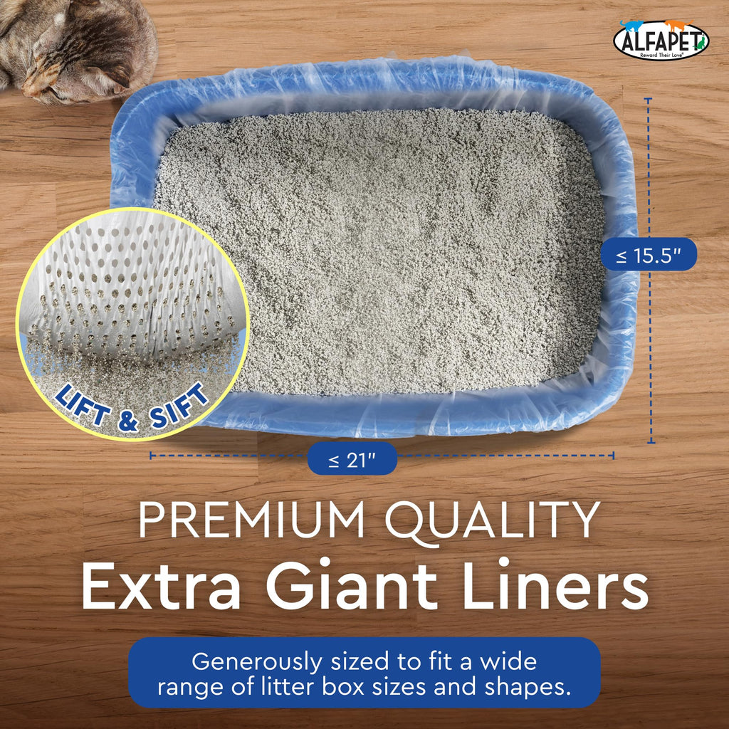 Extra Giant 60 Count Tear-Resistant Waterproof Cat Litter Box Liners F439
