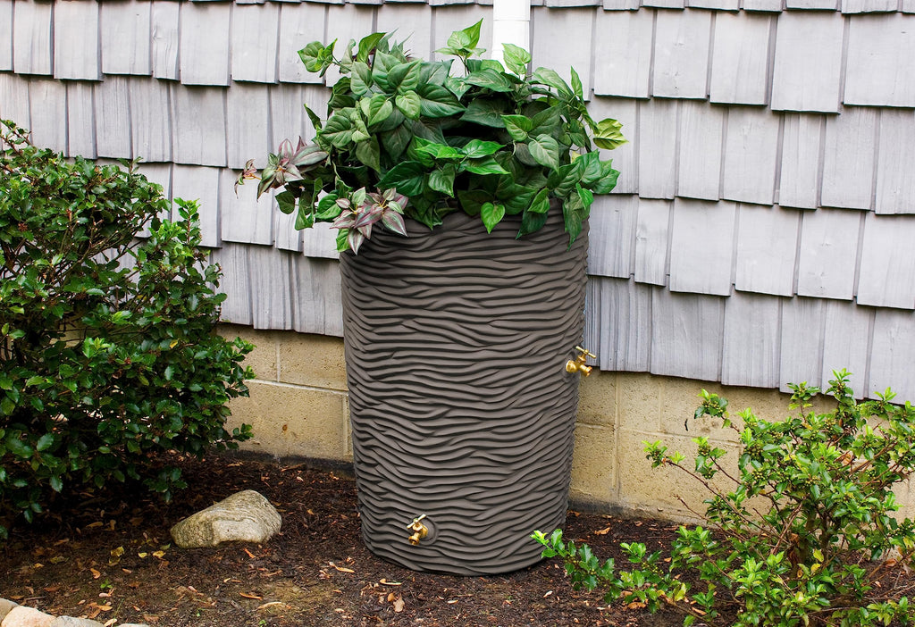 Faux Palm Rain Water Collection Barrel 50-Gallon P63318