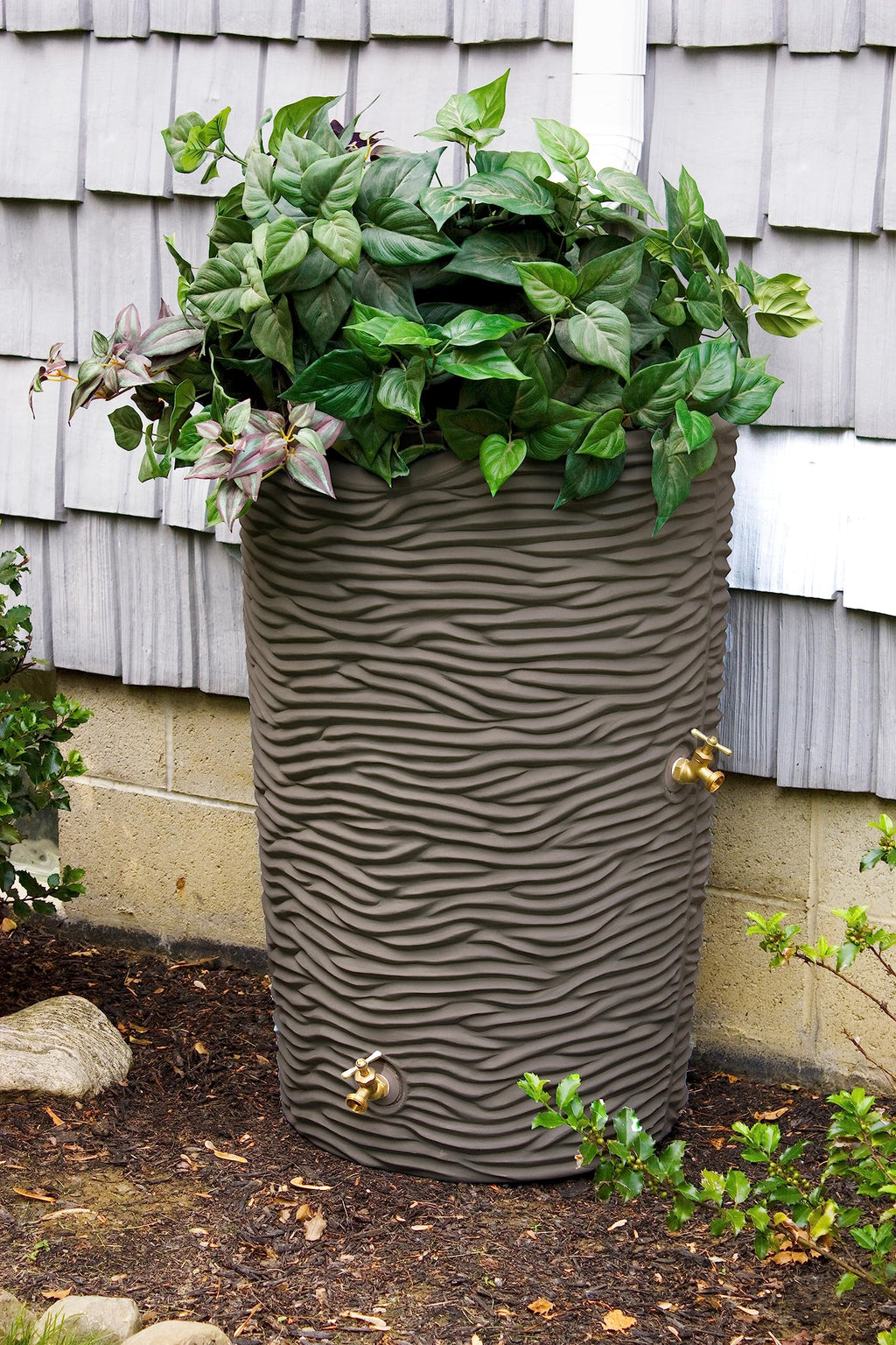 Faux Palm Rain Water Collection Barrel 50-Gallon P63318