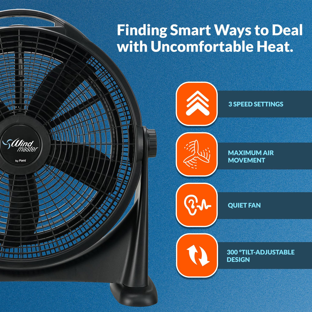 20 in High-Velocity 3 Speed Adjustable Floor Fan S865823