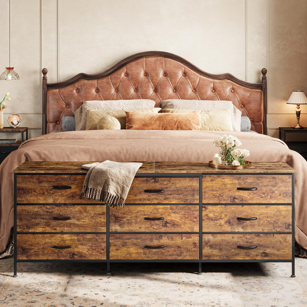 63 Inch 9 Fabric Drawer Dresser M24916
