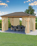 Waterproof Rod Pocket Outdoor Curtains 6 Pcs 54x84 Inch Cream M60779