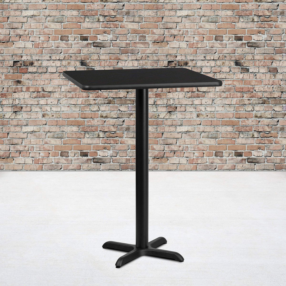 Black Laminate Table Top with Bar Height Table Base C582